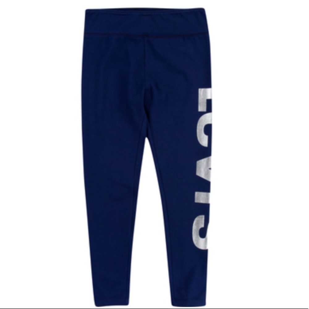 NEW Levi's Girls High Rise Blue Leggings Metallic Silver Logo